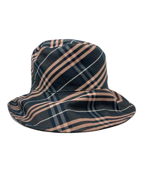 BURBERRY BLUE LABEL（バーバリー ブルー レーベル）BURBERRY BLUE LABEL (バーバリー ブルー レーベル) ノバチェックリバーシブルバケットハット ブラックの古着・服飾アイテム