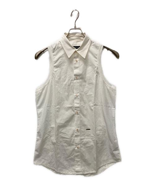 DSQUARED2（ディースクエアード）DSQUARED2 (ディースクエアード) ノースリーブシャツ ホワイト サイズ:48の古着・服飾アイテム