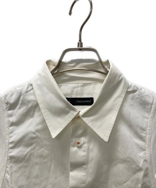 DSQUARED2（ディースクエアード）DSQUARED2 (ディースクエアード) ノースリーブシャツ ホワイト サイズ:48の古着・服飾アイテム