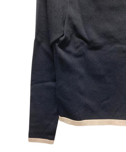 Rene basic（ルネベーシック）Rene basic (ルネベーシック) リボンカーディガン ブラック×ベージュ サイズ:34の古着・服飾アイテム