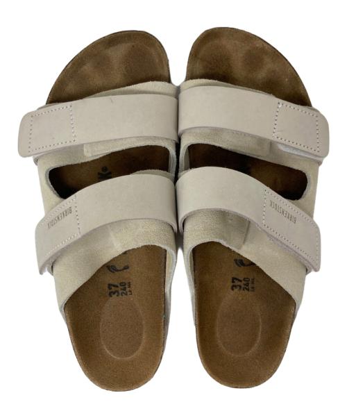 BIRKENSTOCK（ビルケンシュトック）BIRKENSTOCK (ビルケンシュトック) Uji ヌバックサンダル ベージュ×アイボリー サイズ:24の古着・服飾アイテム