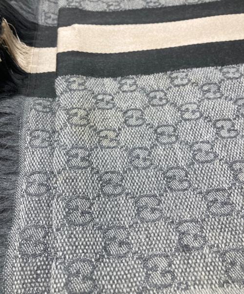 GUCCI（グッチ）GUCCI (グッチ) GGシェリーライン ウールシルクストール グレーの古着・服飾アイテム
