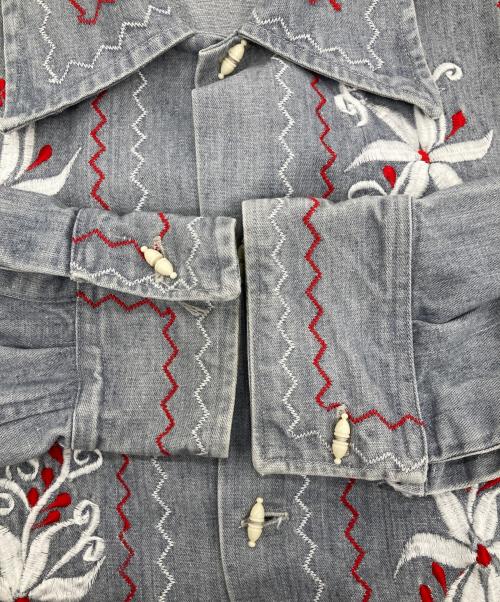 BORDADOS AZTECA（ボルダドス アステカ）BORDADOS AZTECA (ボルダドス アステカ) 70‘sデニムシャツ グレー サイズ:XLの古着・服飾アイテム