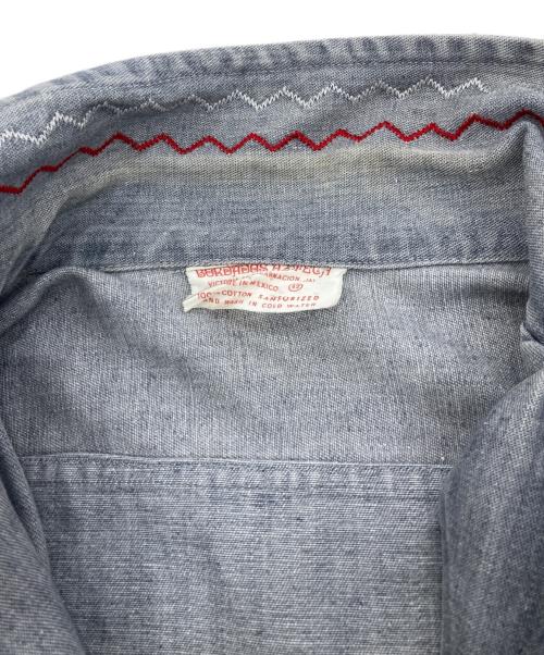 BORDADOS AZTECA（ボルダドス アステカ）BORDADOS AZTECA (ボルダドス アステカ) 70‘sデニムシャツ グレー サイズ:XLの古着・服飾アイテム