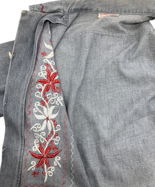 BORDADOS AZTECA（ボルダドス アステカ）BORDADOS AZTECA (ボルダドス アステカ) 70‘sデニムシャツ グレー サイズ:XLの古着・服飾アイテム