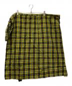 robe de chambreローブドシャンブル）の古着「チェックラップスカート」｜イエロー