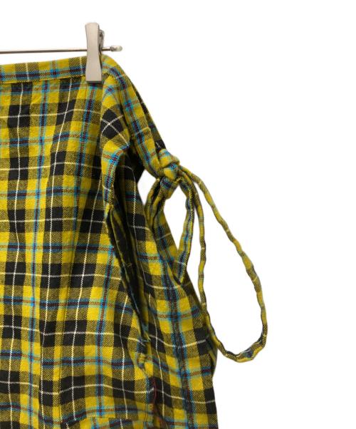 robe de chambre（ローブドシャンブル）robe de chambre (ローブドシャンブル) チェックラップスカート イエロー サイズ:FREEの古着・服飾アイテム