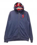 POLO RALPH LAURENポロ・ラルフローレン）の古着「ビッグポニー ジップパーカー」｜ネイビー