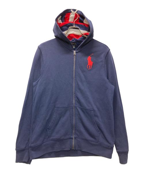 POLO RALPH LAUREN（ポロ・ラルフローレン）POLO RALPH LAUREN (ポロ・ラルフローレン) ビッグポニー ジップパーカー ネイビー サイズ:XLの古着・服飾アイテム