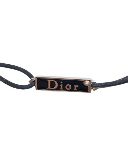 Dior（ディオール）Dior (ディオール) ロゴプレート ゴム チョーカー ブラックの古着・服飾アイテム