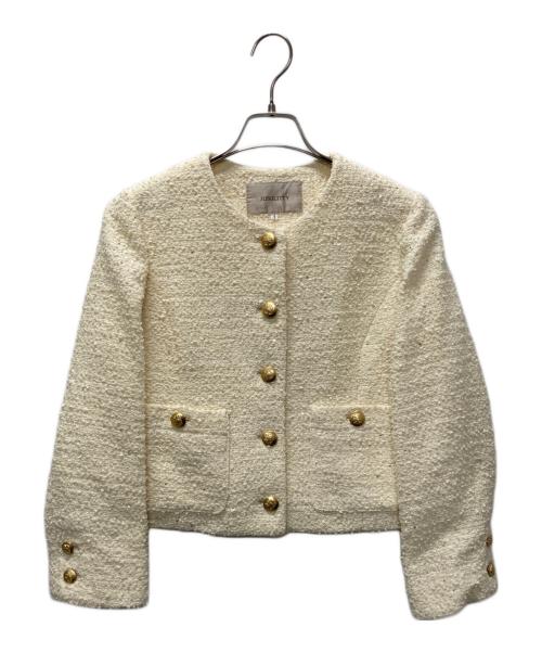 JUSGLITTY（ジャスグリッティー）JUSGLITTY (ジャスグリッティー) キラキラツイードジャケット ベージュ サイズ:1の古着・服飾アイテム