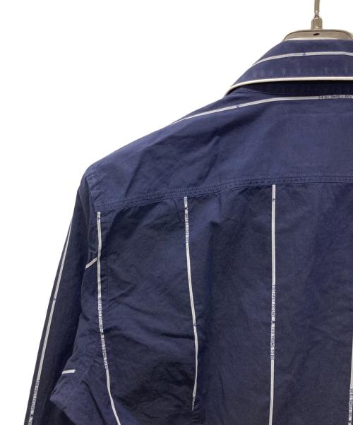 Vivienne Westwood man（ヴィヴィアンウエストウッドマン）Vivienne Westwood man (ヴィヴィアン ウェストウッド マン) オーブ刺繍ストライプシャツ ネイビー サイズ:2の古着・服飾アイテム