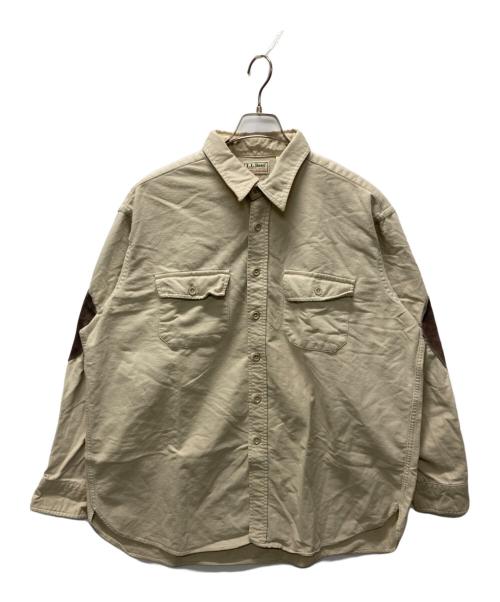 L.L.Bean（エルエルビーン）L.L.Bean (エルエルビーン) 80‘sエルボーパッチシャツ ベージュ サイズ:18の古着・服飾アイテム