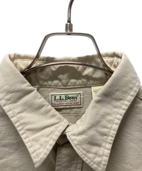 L.L.Bean（エルエルビーン）L.L.Bean (エルエルビーン) 80‘sエルボーパッチシャツ ベージュ サイズ:18の古着・服飾アイテム