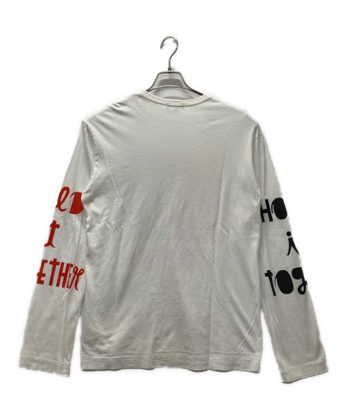 COMME des GARCONS HOMME PLUS（コムデギャルソンオムプリュス）COMME des GARCONS HOMME PLUS (コムデギャルソンオムプリュス) プリントロングスリーブカットソー ホワイト サイズ:Mの古着・服飾アイテム