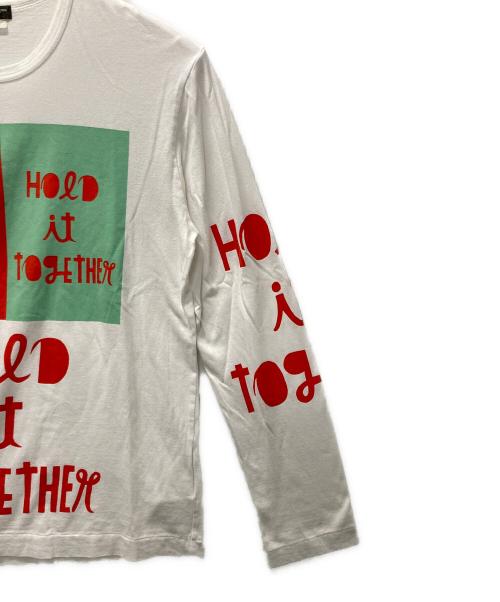 COMME des GARCONS HOMME PLUS（コムデギャルソンオムプリュス）COMME des GARCONS HOMME PLUS (コムデギャルソンオムプリュス) プリントロングスリーブカットソー ホワイト サイズ:Mの古着・服飾アイテム