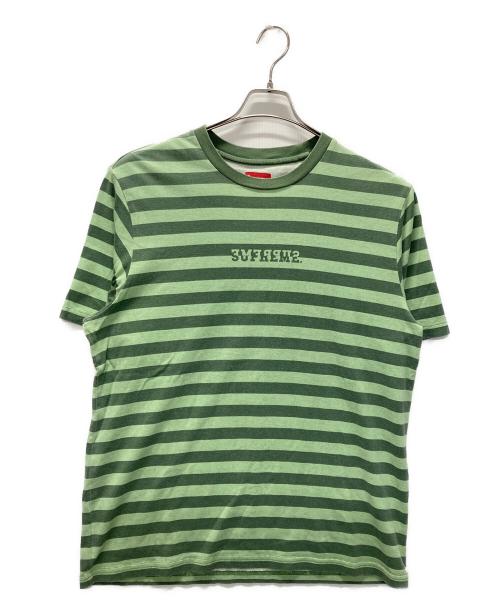SUPREME（シュプリーム）SUPREME (シュプリーム) Reverse Stripe S/S Top/ボーダーTシャツ 黄緑 サイズ:Mの古着・服飾アイテム