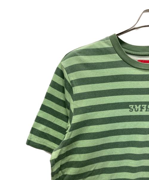 SUPREME（シュプリーム）SUPREME (シュプリーム) Reverse Stripe S/S Top/ボーダーTシャツ 黄緑 サイズ:Mの古着・服飾アイテム