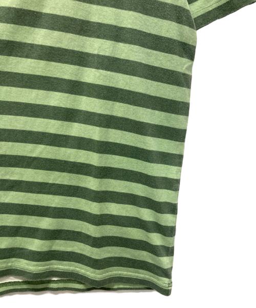 SUPREME（シュプリーム）SUPREME (シュプリーム) Reverse Stripe S/S Top/ボーダーTシャツ 黄緑 サイズ:Mの古着・服飾アイテム