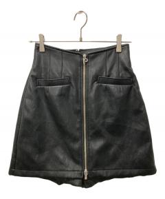 中古・古着通販】PRADA (プラダ) チェックプリーツスカート ブラック