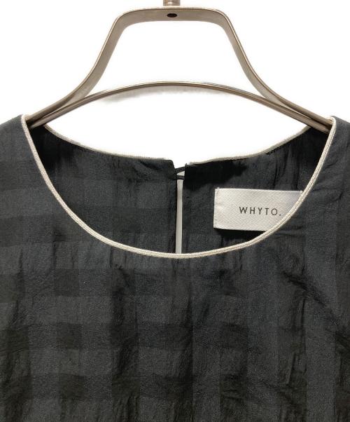 whyto.（ホワイト）whyto. (ホワイト) ギンガムチェック タックプリーツ ドレス ブラック サイズ:36の古着・服飾アイテム