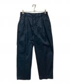 WHITE MOUNTAINEERINGホワイトマウンテ二アニング）の古着「TUCKED WIDE PANTS」｜ネイビー