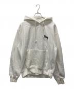 stussyステューシー）の古着「プルオーバーパーカー」｜ホワイト