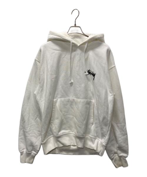 stussy（ステューシー）stussy (ステューシー) プルオーバーパーカー ホワイト サイズ:Lの古着・服飾アイテム