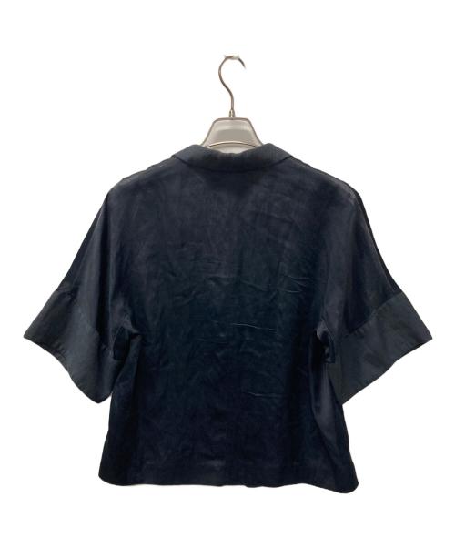 DES PRES（デ プレ）DES PRES (デ プレ) ソフトサテン ハーフスリーブジャケット ブラック サイズ:Fの古着・服飾アイテム