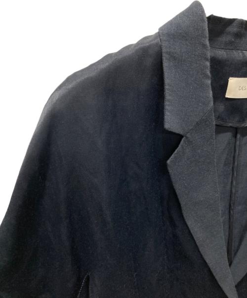 DES PRES（デ プレ）DES PRES (デ プレ) ソフトサテン ハーフスリーブジャケット ブラック サイズ:Fの古着・服飾アイテム