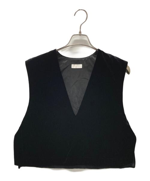 BALLSEY（ボールジィ）BALLSEY (ボールジィ) マットベロア Vネックベスト ブラック サイズ:36の古着・服飾アイテム