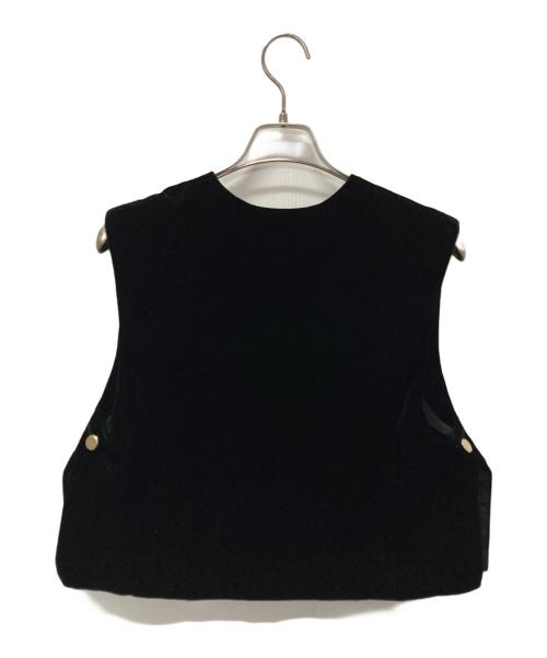 BALLSEY（ボールジィ）BALLSEY (ボールジィ) マットベロア Vネックベスト ブラック サイズ:36の古着・服飾アイテム