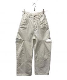 Maison Margiela（メゾンマルジェラ）の古着「スラッシュディテールカットオフデニムパンツ」｜ホワイト