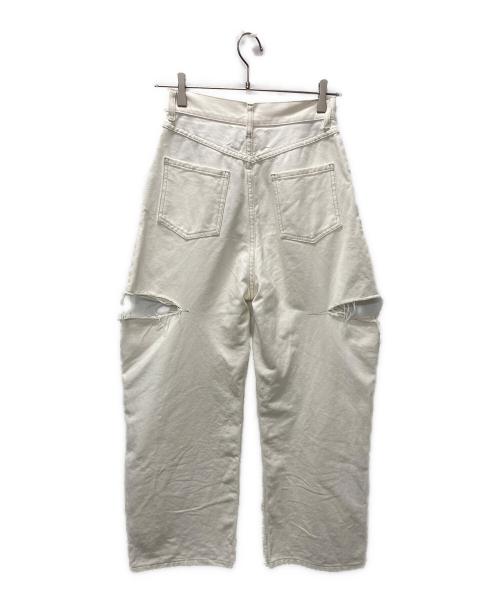 Maison Margiela（メゾンマルジェラ）Maison Margiela (メゾンマルジェラ) スラッシュディテールカットオフデニムパンツ ホワイト サイズ:36の古着・服飾アイテム