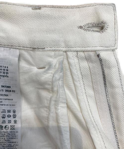 Maison Margiela（メゾンマルジェラ）Maison Margiela (メゾンマルジェラ) スラッシュディテールカットオフデニムパンツ ホワイト サイズ:36の古着・服飾アイテム