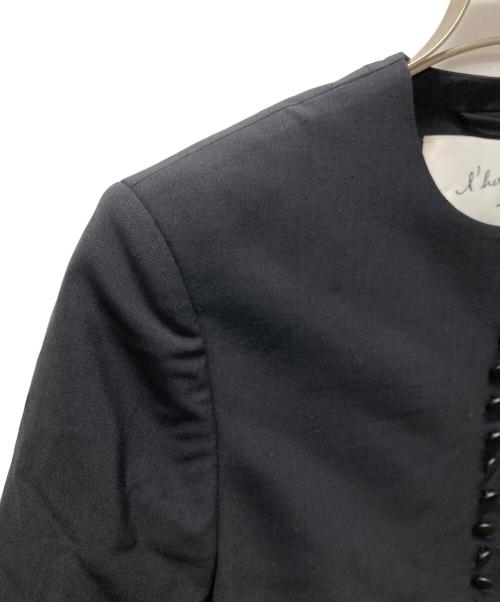 l'heritage martinique（レリタージュ マルティニーク）l'heritage martinique (レリタージュ マルティニーク) T/W 2WAYストレッチクルーネックジャケット ネイビー サイズ:記載なし 未使用品の古着・服飾アイテム