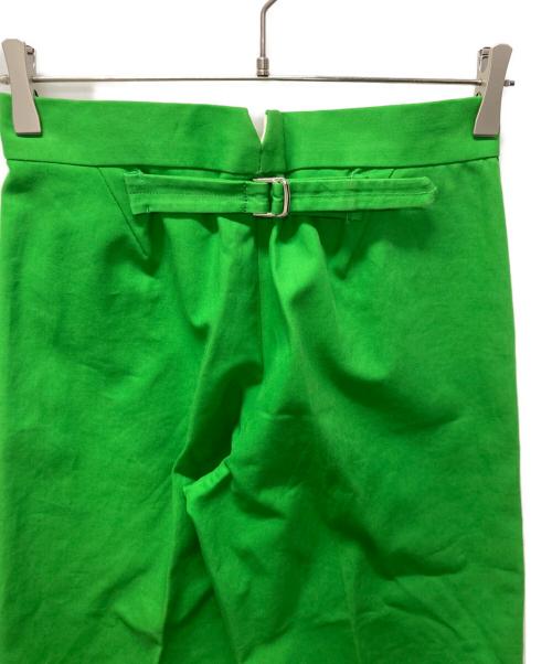 DRAWER（ドゥロワー）Drawer (ドゥロワー) コットンギャバ バックベルト パンツ 黄緑 サイズ:36の古着・服飾アイテム