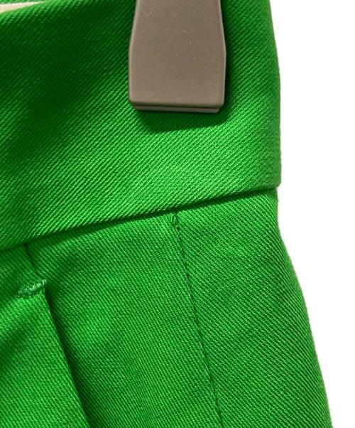 DRAWER（ドゥロワー）Drawer (ドゥロワー) コットンギャバ バックベルト パンツ 黄緑 サイズ:36の古着・服飾アイテム