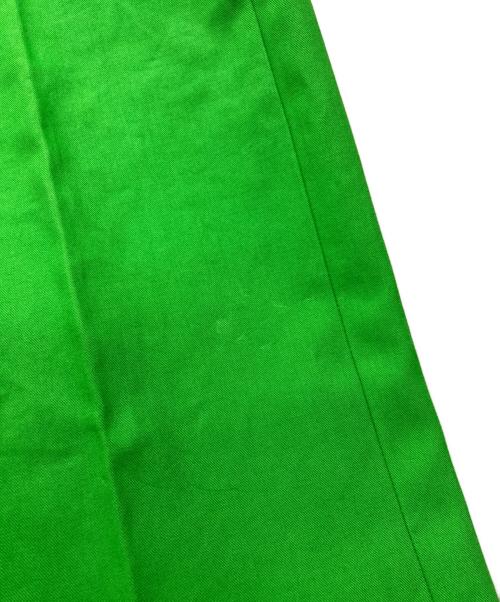 DRAWER（ドゥロワー）Drawer (ドゥロワー) コットンギャバ バックベルト パンツ 黄緑 サイズ:36の古着・服飾アイテム