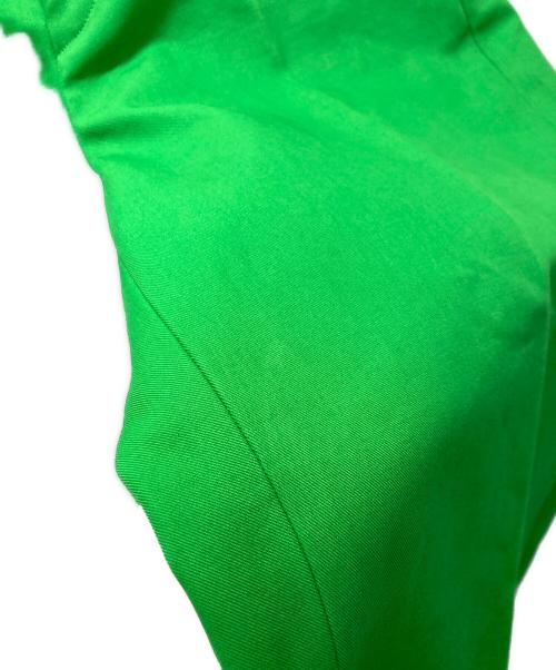 DRAWER（ドゥロワー）Drawer (ドゥロワー) コットンギャバ バックベルト パンツ 黄緑 サイズ:36の古着・服飾アイテム