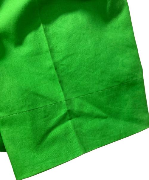 DRAWER（ドゥロワー）Drawer (ドゥロワー) コットンギャバ バックベルト パンツ 黄緑 サイズ:36の古着・服飾アイテム