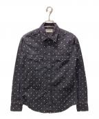 Saint Laurent Parisサンローランパリ）の古着「ドットウエスタンシャツ」｜ネイビー