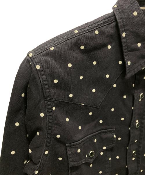 Saint Laurent Paris（サンローランパリ）Saint Laurent Paris (サンローランパリ) ドットウエスタンシャツ ネイビー サイズ:XSの古着・服飾アイテム