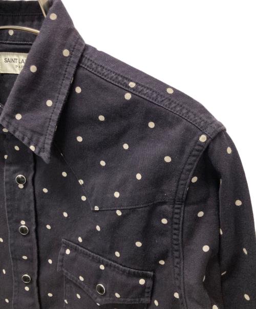 Saint Laurent Paris（サンローランパリ）Saint Laurent Paris (サンローランパリ) ドットウエスタンシャツ ネイビー サイズ:XSの古着・服飾アイテム