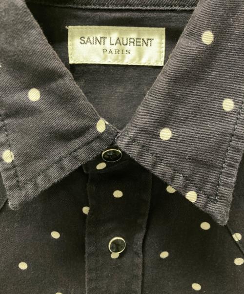 Saint Laurent Paris（サンローランパリ）Saint Laurent Paris (サンローランパリ) ドットウエスタンシャツ ネイビー サイズ:XSの古着・服飾アイテム