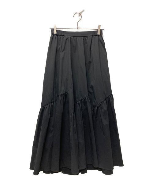 allureville（アルアバイル）allureville (アルアバイル) バイヤス切替ギャザースカート ブラック サイズ:Sの古着・服飾アイテム