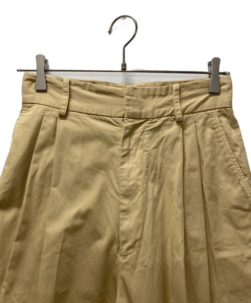 BRILL（ブリル）BRILL (ブリル) コットンタックワイドパンツ イエロー サイズ:36の古着・服飾アイテム