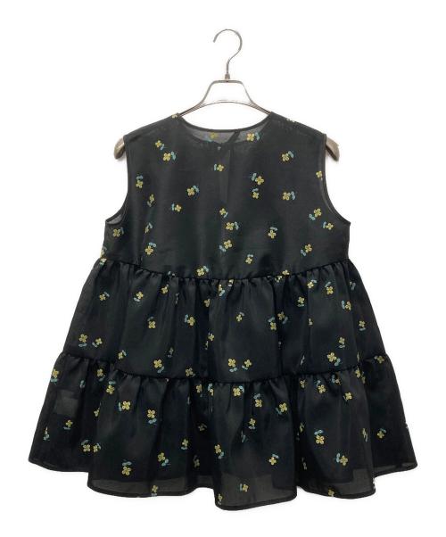 YORI（ヨリ）YORI (ヨリ) ラメクローバーティアードジレ ブラック サイズ:SIZEFREEの古着・服飾アイテム