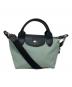 LONGCHAMP（ロンシャン）の古着「ル プリアージュ エナジー XS トップハンドルバッグ」｜黄緑×ブラック
