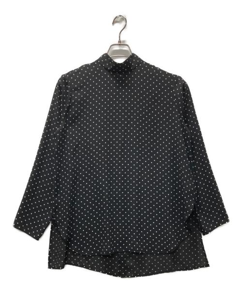 BEARDSLEY（ビアズリー）BEARDSLEY (ビアズリー) ドットハイネックブラウス ブラック サイズ:FREEの古着・服飾アイテム